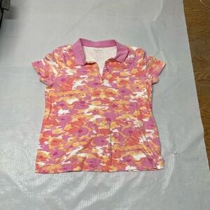 Studio Works Pink & Orange Girls' Polo Top